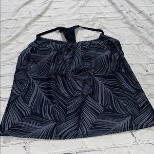 Kona Sol Tankini Gray with Black NWOT